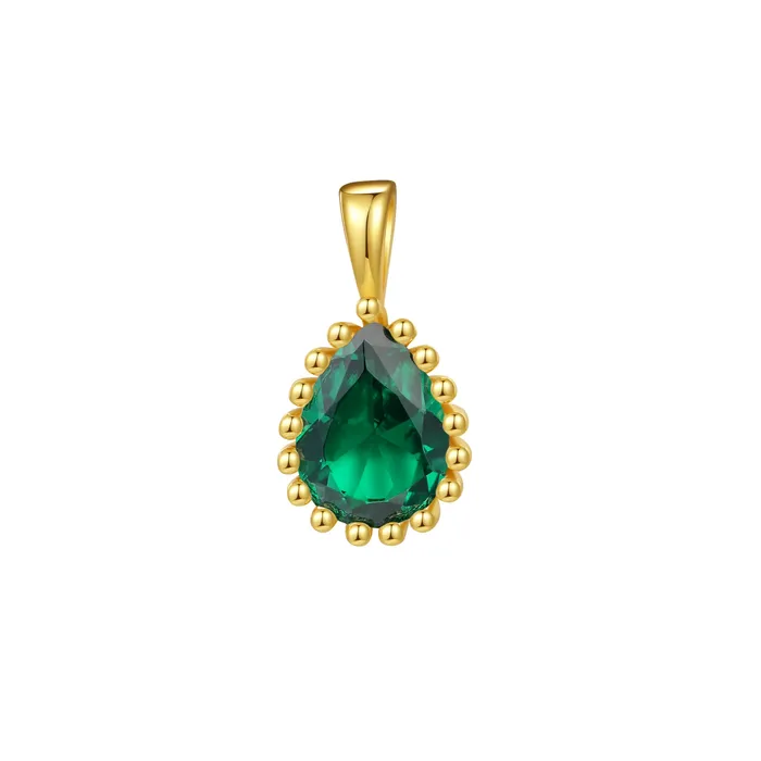 Hey Happiness May Emerald Birthstone Necklace Sterling Silver Necklaces