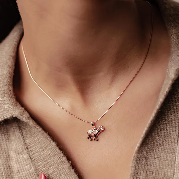 Hey Happiness Necklaces Elephant Pendant Necklace for Success Sterling Silver Hey Happiness Necklaces Elephant Pendant Necklace for Success Sterling Silver