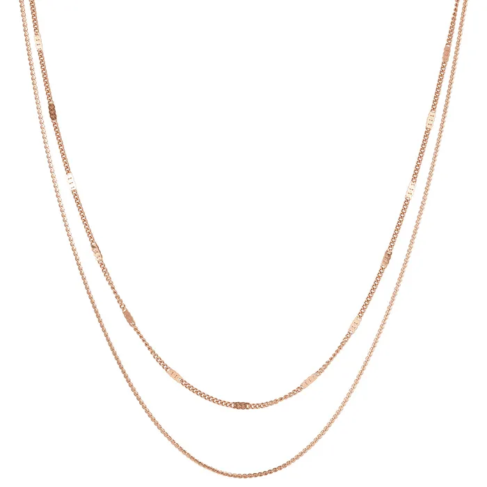 Hey Happiness Necklaces Mixed Cable and Bead Chain Necklace Rose Gold