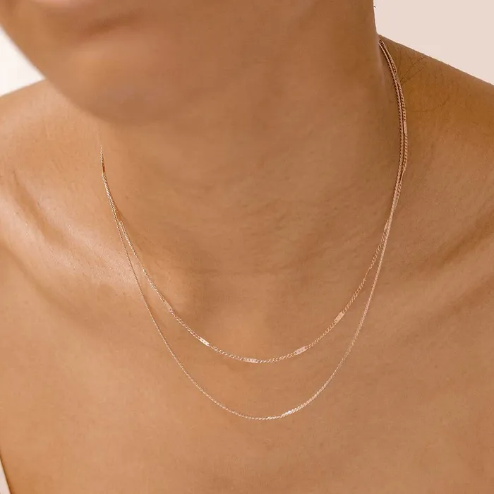 Hey Happiness Necklaces Mixed Cable and Bead Chain Necklace Rose Gold