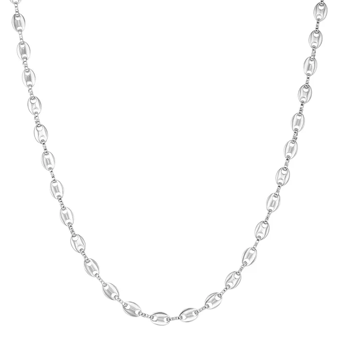 Hey Happiness Puffed Mariner Chain Necklace Silver Necklaces