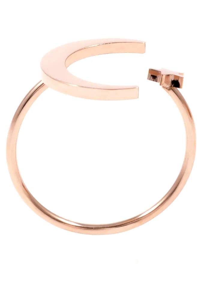 Hey Happiness Star Moon Ring Rose Gold Rings Hey Happiness Star Moon Ring Rose Gold Rings