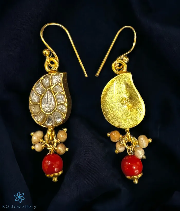 Kundan The Paisley Silver Kundan Earrings White Earrings