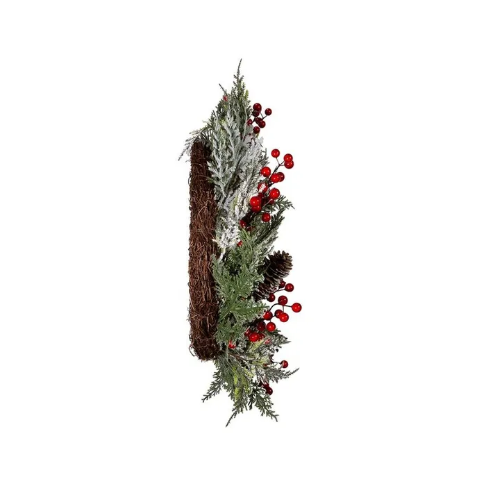 Kurt Adler Kurt Adler 20 Flocked Rattan Wreath With Berries Silver Rings Kurt Adler Kurt Adler 20 Flocked Rattan Wreath With Berries Silver Rings