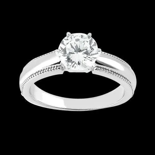 Natural Earth Mined Diamond Solitaire Ring Antique Style White Gold 14K 101 Carat GB Rings Natural Earth Mined Diamond Solitaire Ring Antique Style White Gold 14K 101 Carat GB Rings