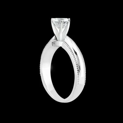 Natural Earth Mined Diamond Solitaire Ring Antique Style White Gold 14K 101 Carat GB Rings