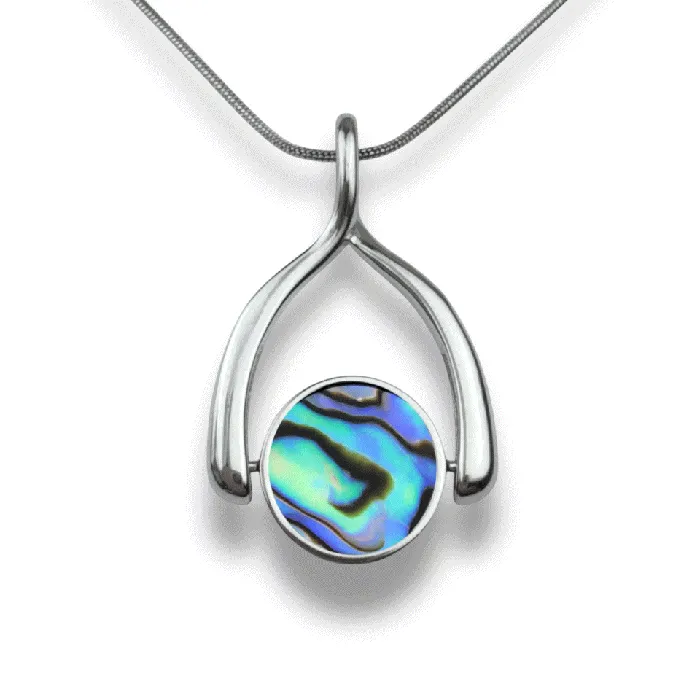 Necklaces CONQUERing Round Crystal Wishbone Necklace