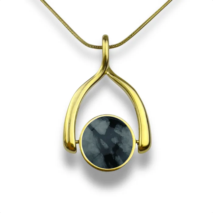 Necklaces CONQUERing Round Crystal Wishbone Necklace
