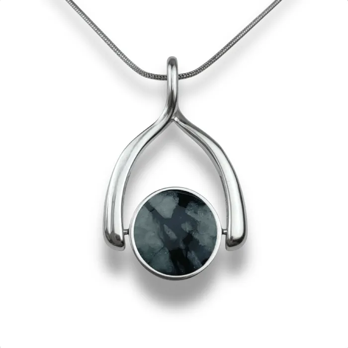Necklaces CONQUERing Round Crystal Wishbone Necklace