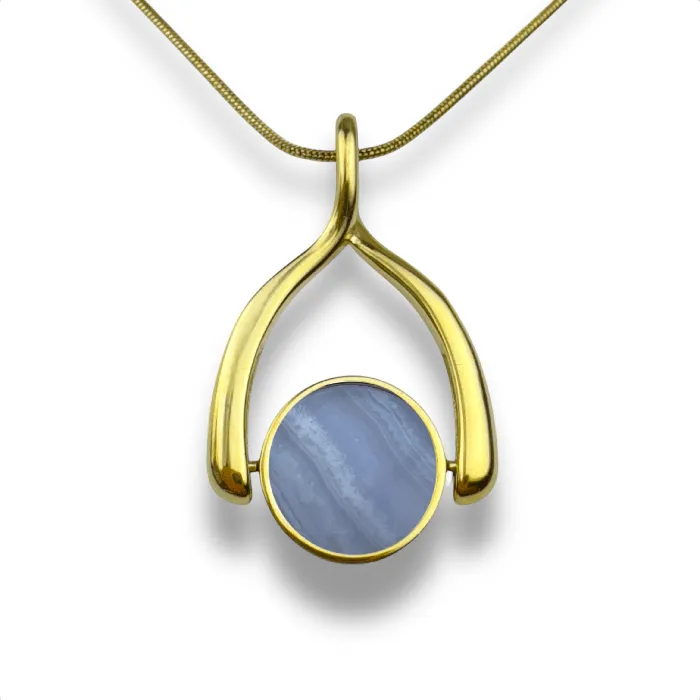 Necklaces CONQUERing Round Crystal Wishbone Necklace