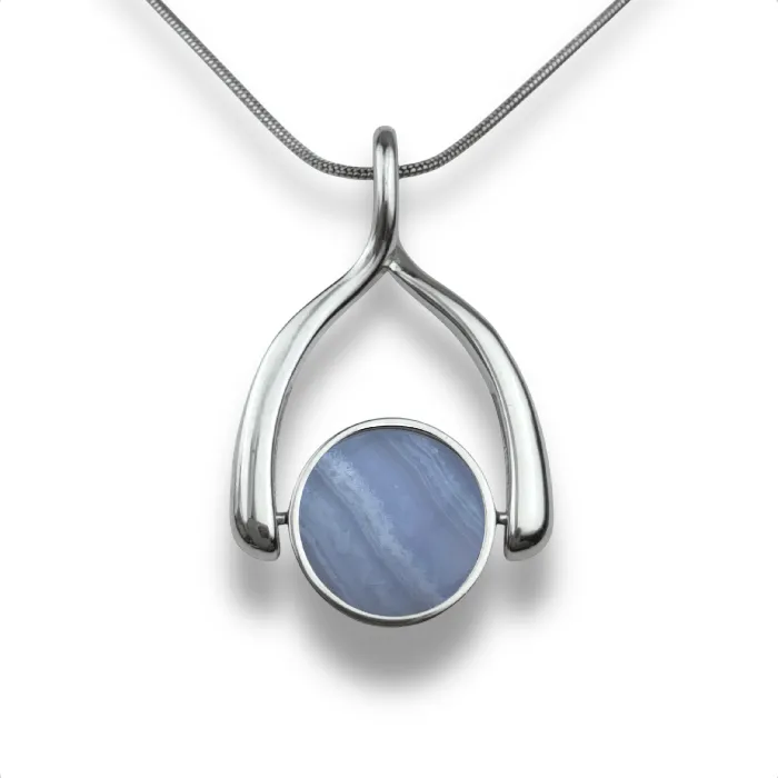 Necklaces CONQUERing Round Crystal Wishbone Necklace