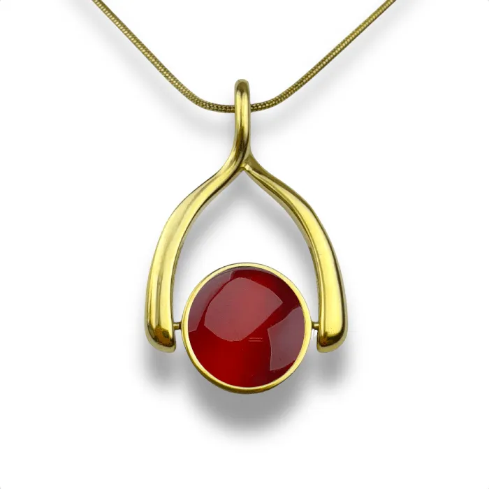 Necklaces CONQUERing Round Crystal Wishbone Necklace