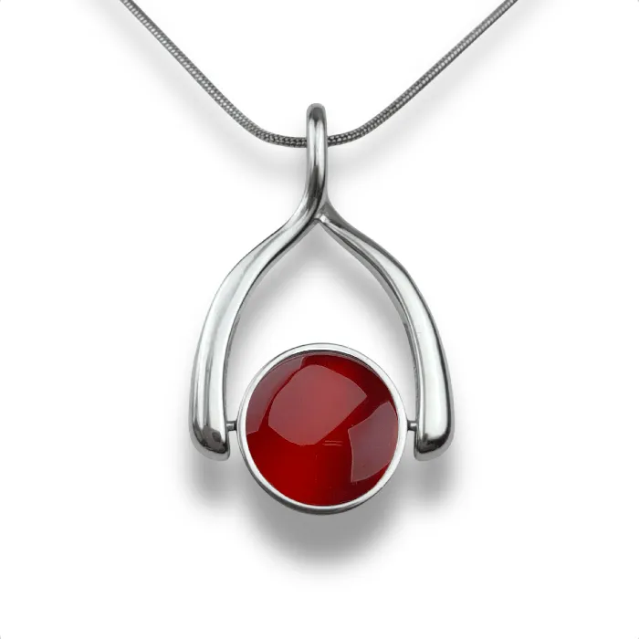 Necklaces CONQUERing Round Crystal Wishbone Necklace