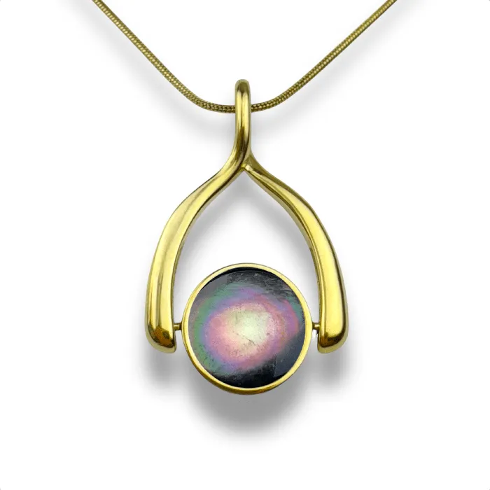 Necklaces CONQUERing Round Crystal Wishbone Necklace
