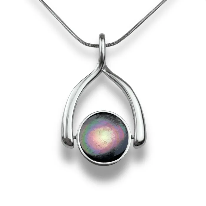Necklaces CONQUERing Round Crystal Wishbone Necklace