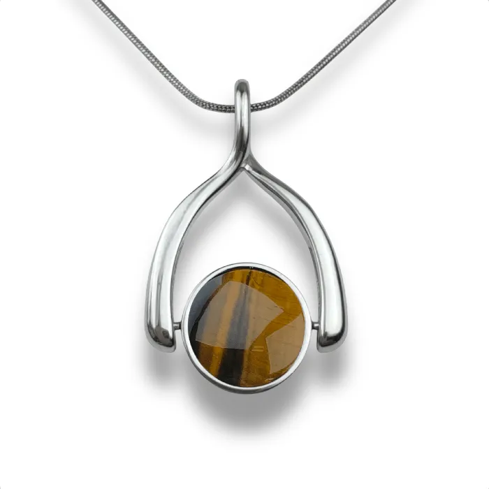 Necklaces CONQUERing Round Crystal Wishbone Necklace