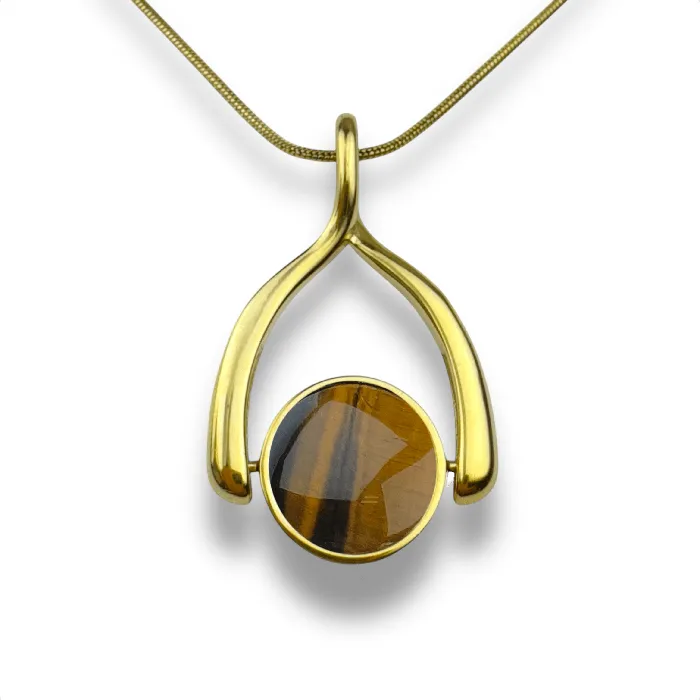 Necklaces CONQUERing Round Crystal Wishbone Necklace