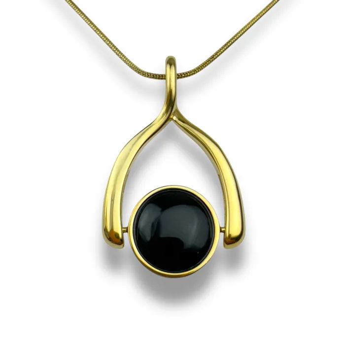 Necklaces CONQUERing Round Crystal Wishbone Necklace