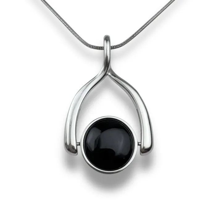 Necklaces CONQUERing Round Crystal Wishbone Necklace