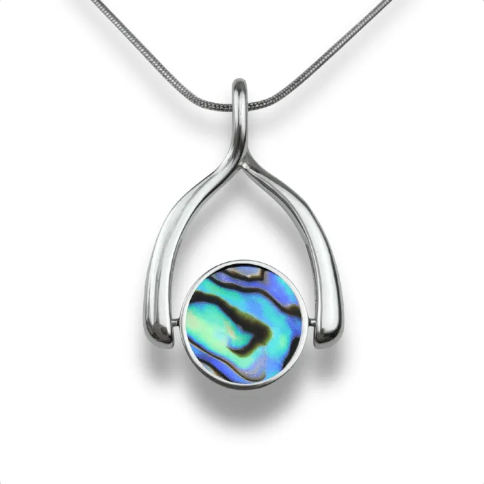 Necklaces CONQUERing Round Crystal Wishbone Necklace