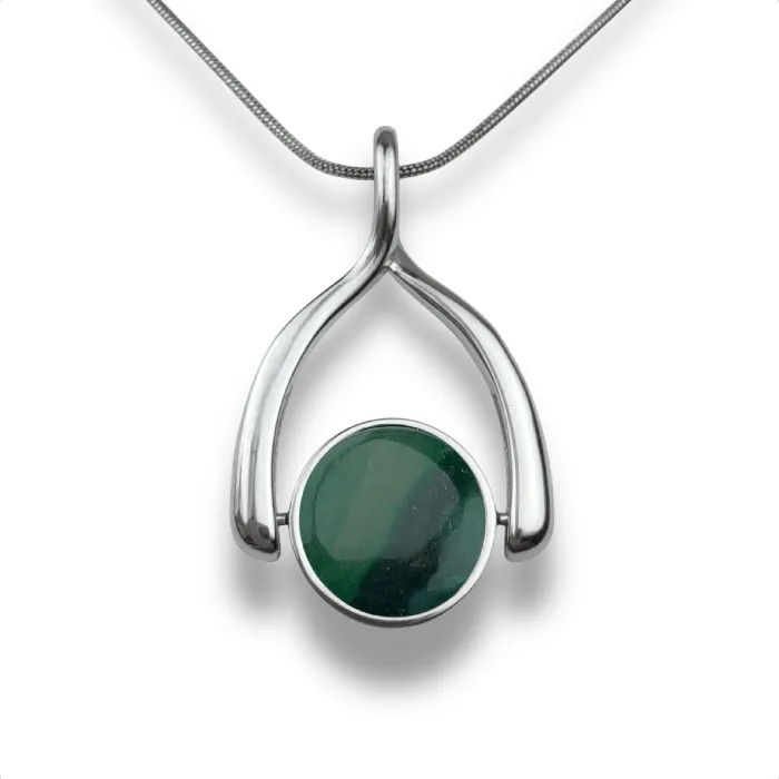 Necklaces CONQUERing Round Crystal Wishbone Necklace