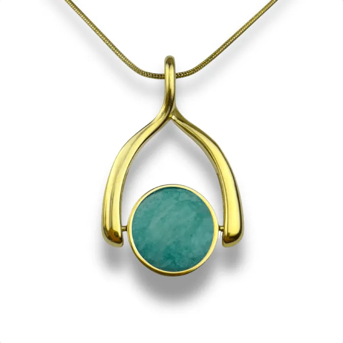 Necklaces CONQUERing Round Crystal Wishbone Necklace