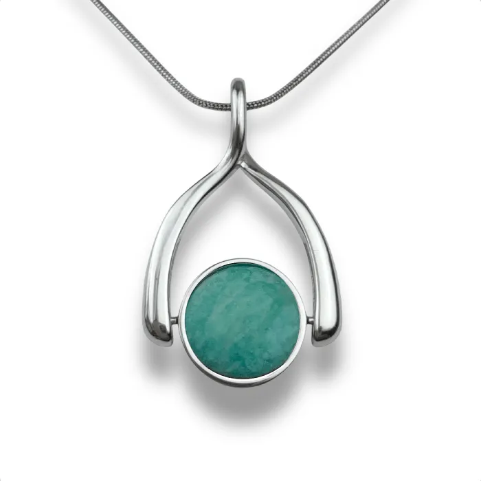 Necklaces CONQUERing Round Crystal Wishbone Necklace