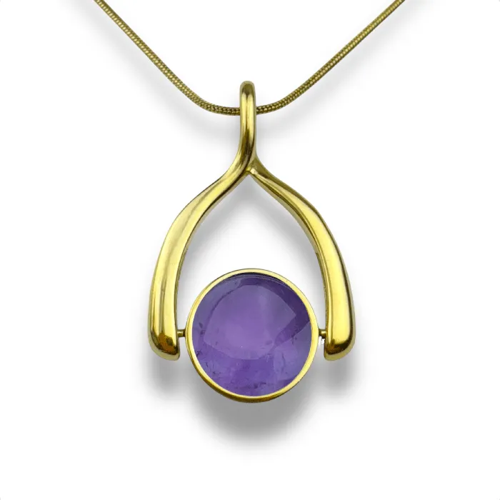 Necklaces CONQUERing Round Crystal Wishbone Necklace