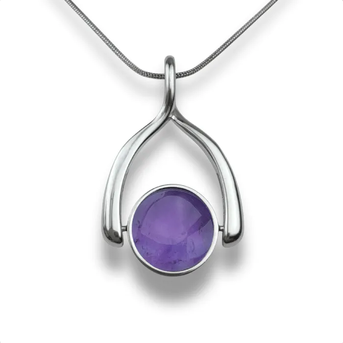 Necklaces CONQUERing Round Crystal Wishbone Necklace