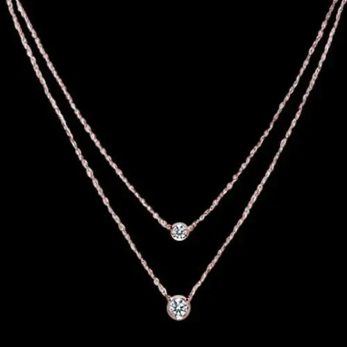 Necklaces Dainty 2 Row Natural Earth Mined Diamond Necklace GB