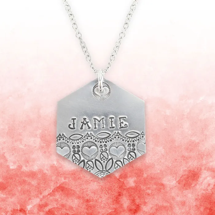 Necklaces DS 14 Radiant Heart Metal Design Stamp Beaducation Original Necklaces DS 14 Radiant Heart Metal Design Stamp Beaducation Original