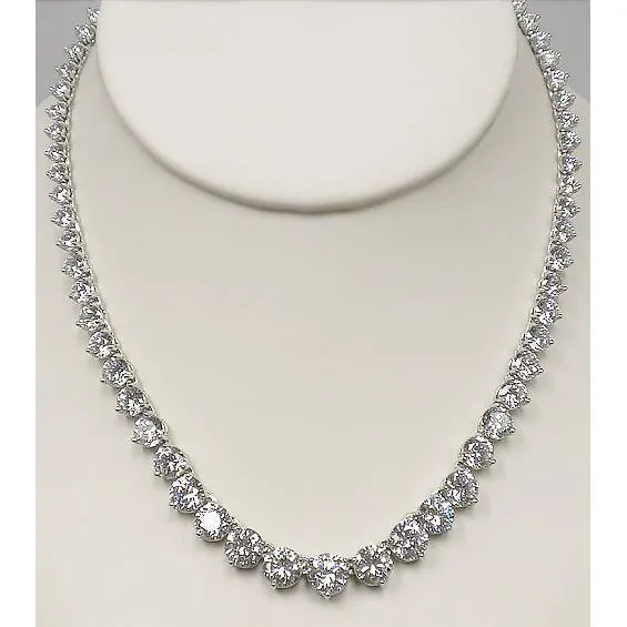 Necklaces GB 14 Ct Round Cut Natural Earth Mined Diamonds Lady Necklace F Vvs1 14K White Gold Necklaces GB 14 Ct Round Cut Natural Earth Mined Diamonds Lady Necklace F Vvs1 14K White Gold