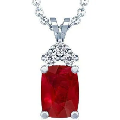 Necklaces GB Ruby Natural Earth Mined Diamond Pendant Necklace With Chain 1425 Ct WG 14K Necklaces GB Ruby Natural Earth Mined Diamond Pendant Necklace With Chain 1425 Ct WG 14K