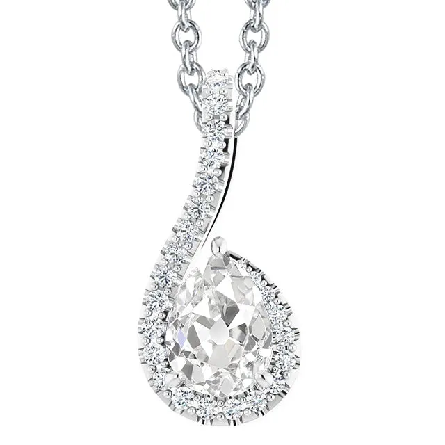 Necklaces HarryChadEntcom Halo Natural Earth Mined Diamond Pendant Necklace 4 Carats Pear Old Cut Slide Gold Jewelry Necklaces HarryChadEntcom Halo Natural Earth Mined Diamond Pendant Necklace 4 Carats Pear Old Cut Slide Gold Jewelry