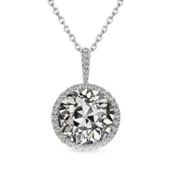 Necklaces HarryChadEntcom White Gold Halo Pendant 350 Ct Old Mine Real Diamond Jewelry Necklaces HarryChadEntcom White Gold Halo Pendant 350 Ct Old Mine Real Diamond Jewelry