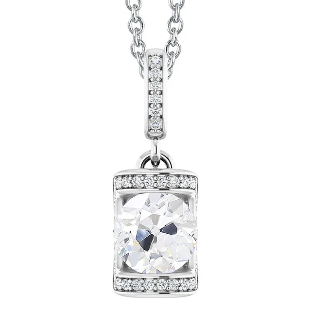 Necklaces HarryChadEntcom White Gold Natural Earth Mined Diamond Pendant With Chain Round Old Cut Bar Set 3 Carats Necklaces HarryChadEntcom White Gold Natural Earth Mined Diamond Pendant With Chain Round Old Cut Bar Set 3 Carats