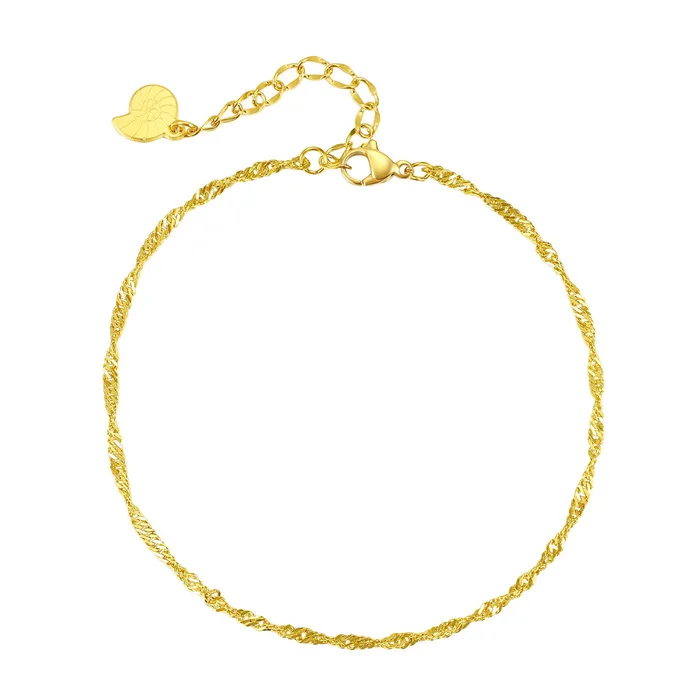 Necklaces Hey Happiness Fine Singapore Chain Anklet Gold