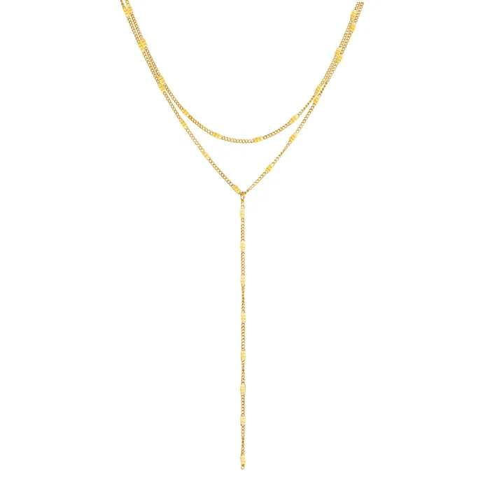 Necklaces Hey Happiness Layered Y Necklace Gold