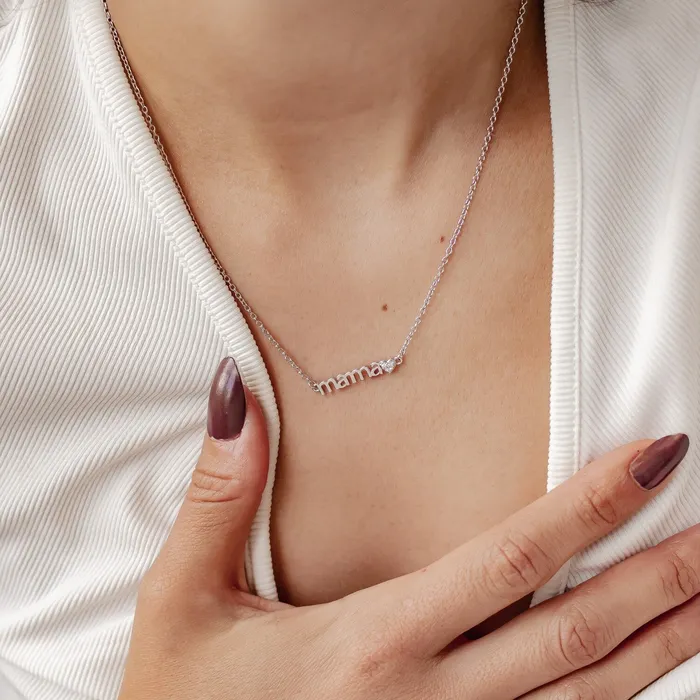 Necklaces Hey Happiness Love Mama Necklace Sterling Silver Necklaces Hey Happiness Love Mama Necklace Sterling Silver