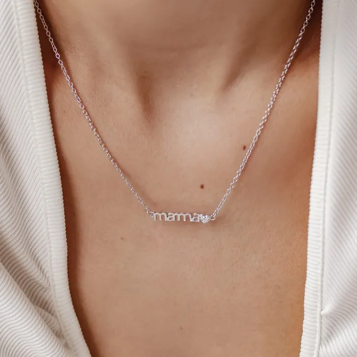 Necklaces Hey Happiness Love Mama Necklace Sterling Silver Necklaces Hey Happiness Love Mama Necklace Sterling Silver