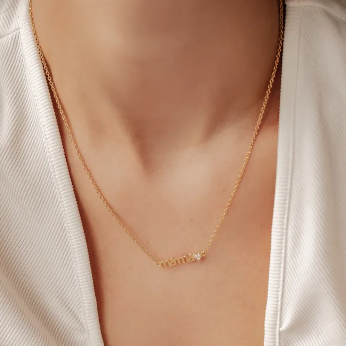 Necklaces Hey Happiness Love Mama Necklace Sterling Silver Necklaces Hey Happiness Love Mama Necklace Sterling Silver