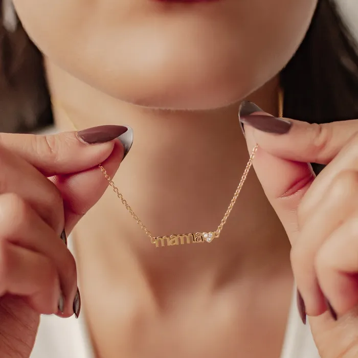 Necklaces Hey Happiness Love Mama Necklace Sterling Silver Necklaces Hey Happiness Love Mama Necklace Sterling Silver