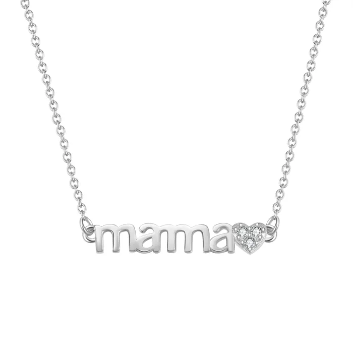 Necklaces Hey Happiness Love Mama Necklace Sterling Silver Necklaces Hey Happiness Love Mama Necklace Sterling Silver
