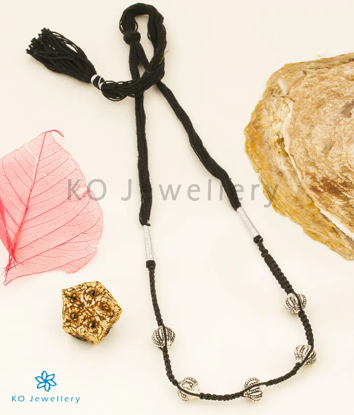 Necklaces Jaipur The Gulika Silver Thread Necklace BlackOxidised