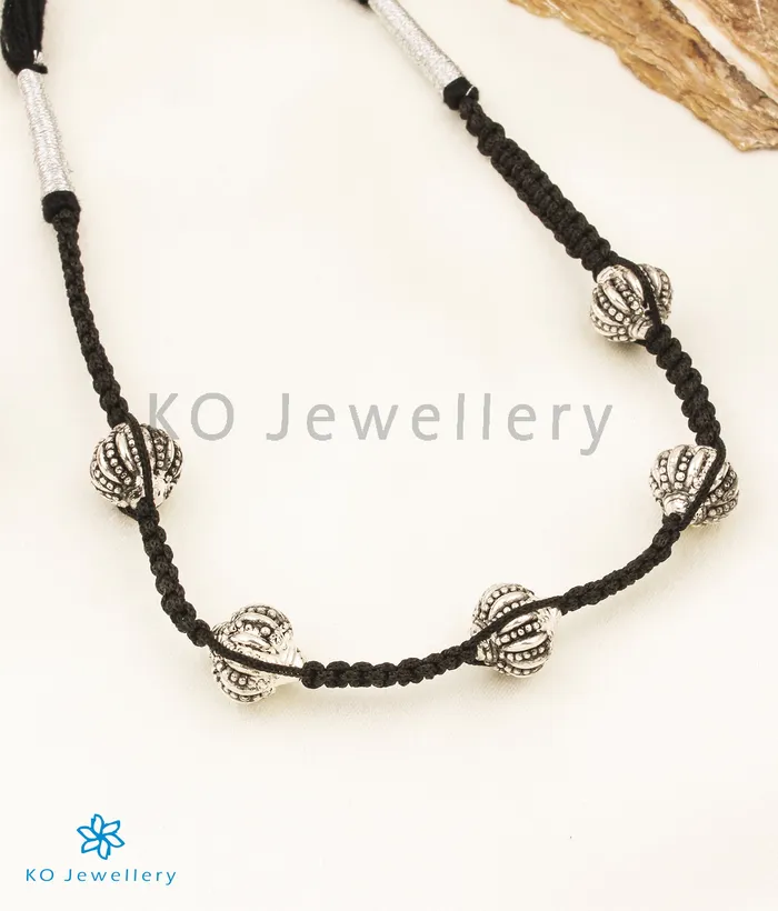 Necklaces Jaipur The Gulika Silver Thread Necklace BlackOxidised