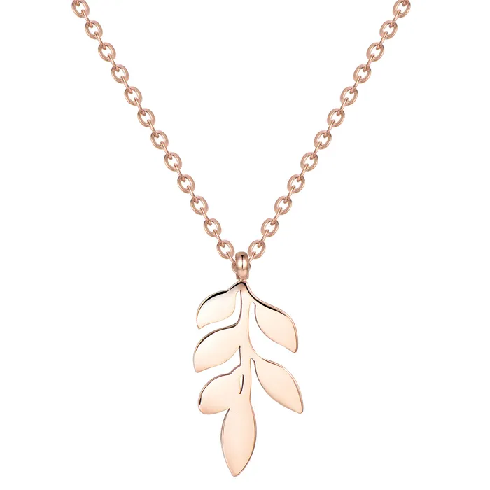 Necklaces Pretty Leaf Necklace Rose Gold Hey Happiness