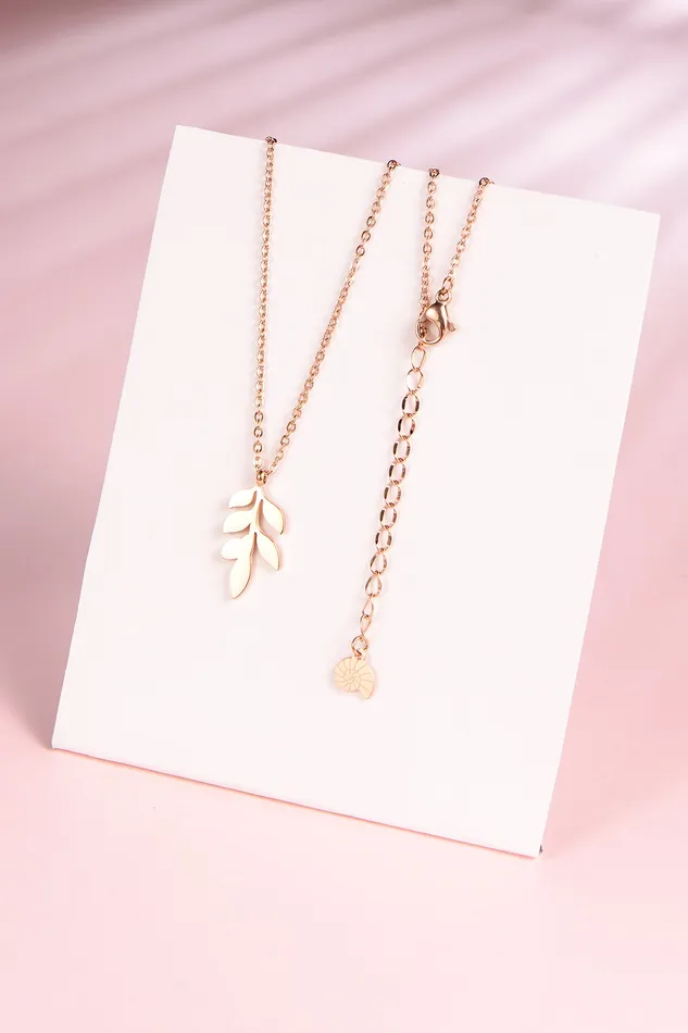 Necklaces Pretty Leaf Necklace Rose Gold Hey Happiness Necklaces Pretty Leaf Necklace Rose Gold Hey Happiness