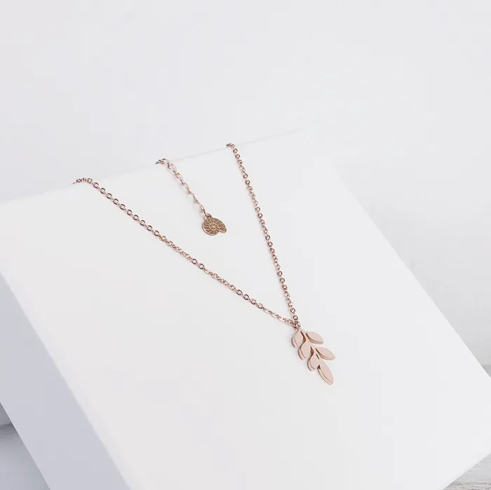 Necklaces Pretty Leaf Necklace Rose Gold Hey Happiness Necklaces Pretty Leaf Necklace Rose Gold Hey Happiness