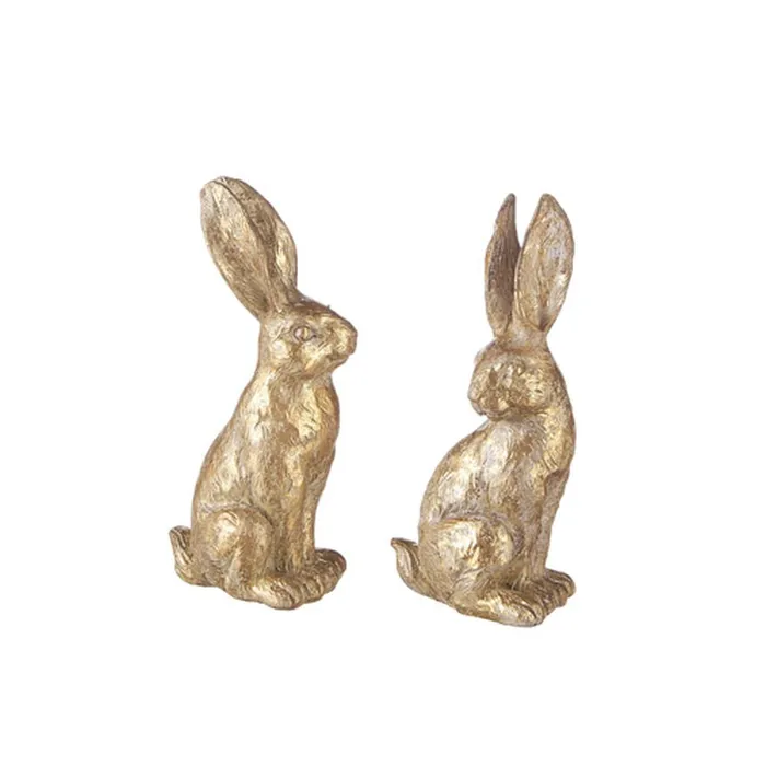 Necklaces Raz Imports 2023 Paris Apartment 475 Gold Leaf Rabbit Asst of 2 Raz Imports