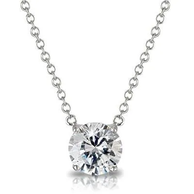 Necklaces Round Solitaire Natural Earth Mined Diamond Necklace Pendant White Gold Jewelry 15 Ct GB Necklaces Round Solitaire Natural Earth Mined Diamond Necklace Pendant White Gold Jewelry 15 Ct GB